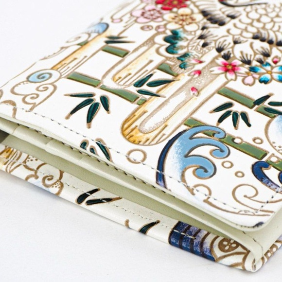 Facing Cranes Long Wallet by Bunkoya Oozeki NIB - Picture 3 of 7